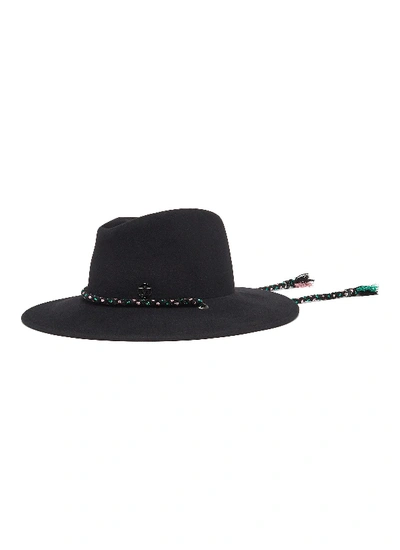 Maison Michel Zango Lurex Cord Felt Fedora Hat In Black