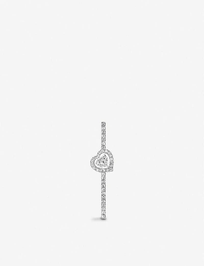 Messika Women's Joy Cur 18k White Gold & Diamond Pavé Single Bar Earring