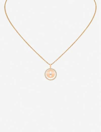 Messika Lucky Move 18-karat Rose Gold Diamond Necklace In Pink Gold