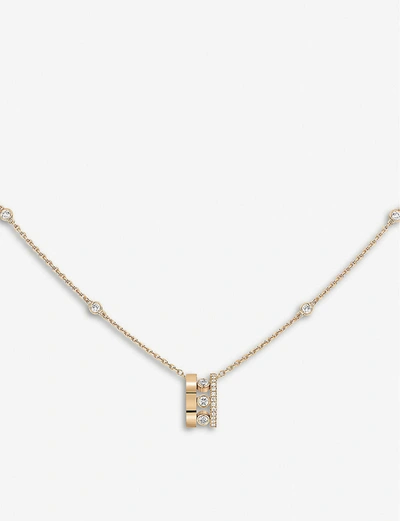 Messika Move Romane 18ct Rose-gold And Diamond Necklace In Pink Gold