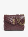 Saint Laurent Lou Medium Monogram Ysl Calf Crossbody Bag In Rouge+legion