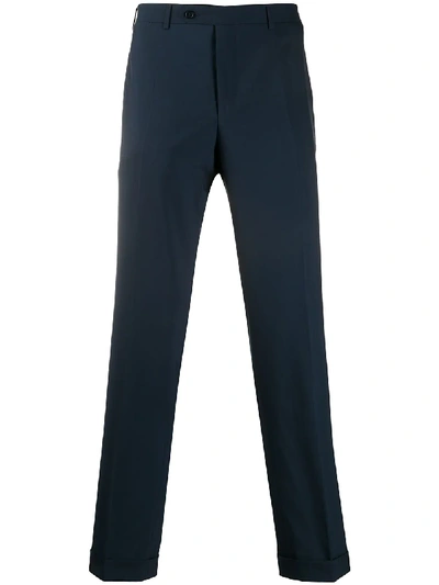 Canali Slim Tailored Trousers In Blue