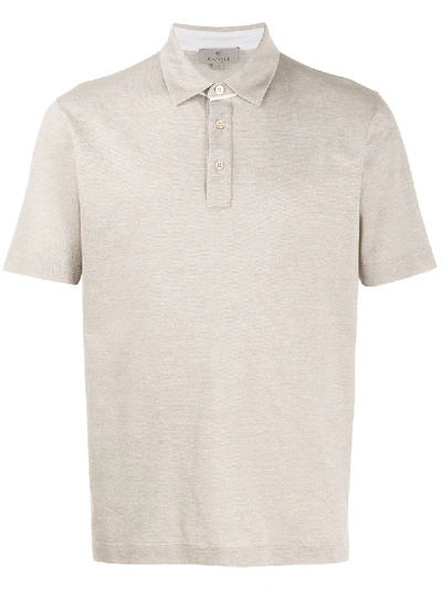 Canali Short-sleeve Polo Shirt In Neutrals