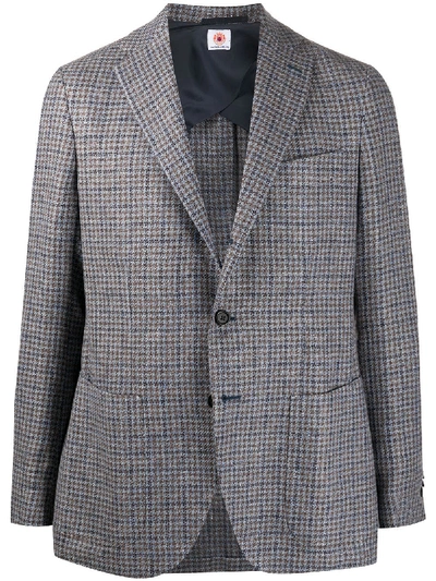 Borrelli Plaid Blazer In Blue