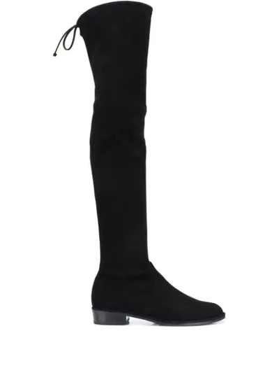 Stuart Weitzman Lowland Knee-high Leather Boots In Black