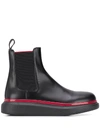 Alexander Mcqueen Chunky Sole Chelsea Boots In Black