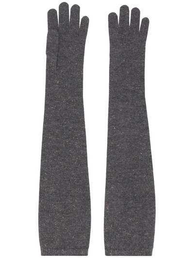 Brunello Cucinelli Long Slip-on Gloves In Grey