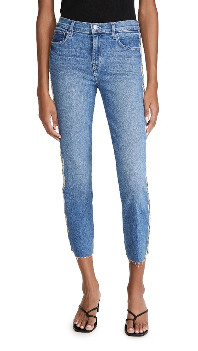 L Agence Sada High-rise Crop Slim Straight Jeans In Denim-lt