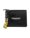 OFF-WHITE OFF-WHITE WOMAN HANDBAG BLACK SIZE - SOFT LEATHER, POLYAMIDE, POLYESTER