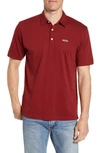 Patagonia 'trout Fitz Roy' Organic Cotton Polo In Oxide Red