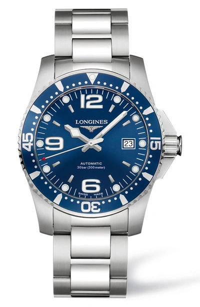 Longines Hydroconquest Automatic Bracelet Watch, 41mm In Silver