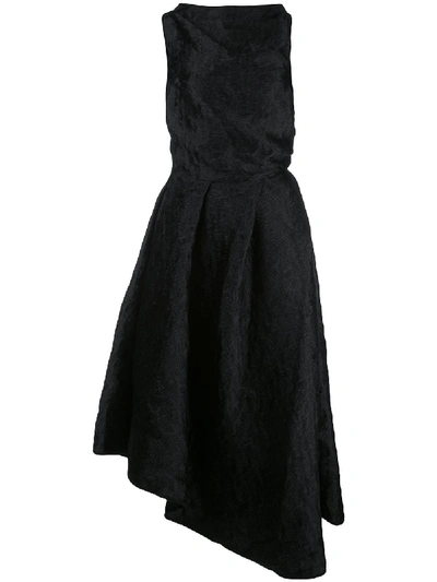 Cecilie Bahnsen Cowl Neck Asymmetric Dress In Black