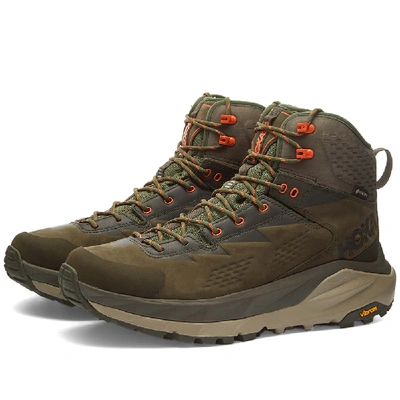 Hoka One One Kaha Gore-tex And Leather Boots In Green
