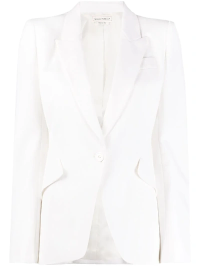 Alexander Mcqueen Mcqueen Women Single-breasted Blazer In Neutral
