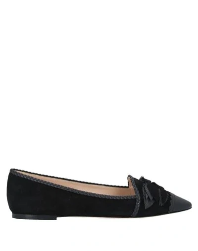 Tod's Fringe-detail Pointed-toe Ballet Flats In Black