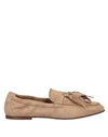 Tod's Woman Loafers Beige Size 6.5 Leather