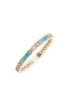 ARMENTA NEW WORLD DIAMOND & TURQUOISE BAND RING,15898