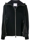 Sacai Black Sponge Sweat X Ma-1 Zip-up Hoodie In Black