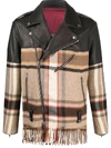 ETRO CHECKED PANEL BIKER JACKET