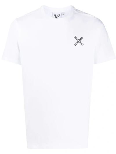 Kenzo Logo Cotton Crewneck T-shirt In White