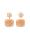 APPLES & FIGS GOLD-PLATED MOONSTONE PEACHY SUNSET EARRINGS