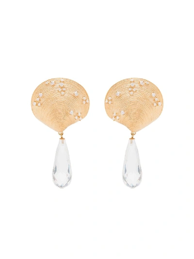 Apples & Figs Promised Tears Gold-tone Crystal-embellished Earrings