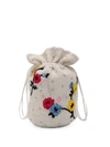 GANNI FLORAL BEADED BUCKET BAG