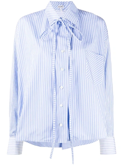 Loewe Pyjama Stripe Print Shirt In Blue