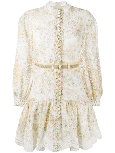 Zimmermann Amelie Broderie Anglaise Floral-print Dress In White