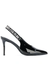 VERSACE JEANS COUTURE POINTED PANTENT MULES