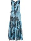 Ulla Johnson Adora Printed Fil Coupé Silk-chiffon Midi Dress In Blue