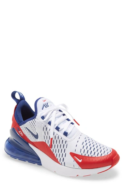 Nike Air Max 270 Usa Sneakers In White/red Royal In White/ Red/ Obsidian
