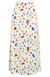 Reformation Bea Printed Crepe Midi Skirt In Painted Lady
