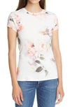 TED BAKER CHESNOT BOUQUET PRINT FITTED T-SHIRT,246614-CHESNOT-WMB
