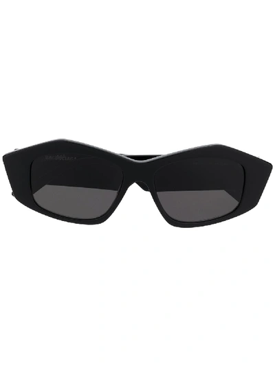 Balenciaga Cut Square Sunglasses In Black