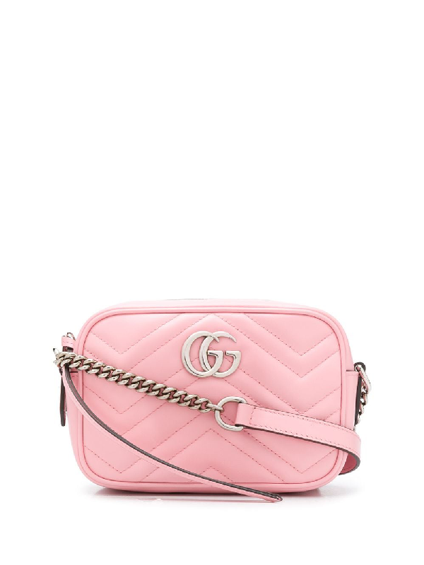 Gucci Small Gg 2.0 Matelasse Leather Camera Bag In Pink | ModeSens