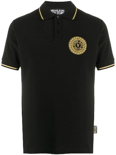 Versace Jeans Couture 黑色 Coin Logo Polo 衫 In Black
