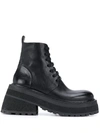 Marsèll Lace Up Chunky Boots In Black