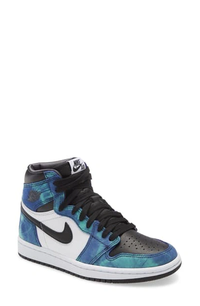 Jordan 1 High Og Sneaker In White/ Black/ Aurora Green