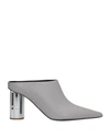 Proenza Schouler 90mm Pointy Leather Mules In Grey