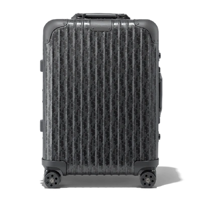 Rimowa Dior And  Cabin Aluminium Suitcase In Black Dior Oblique Print - 21,7x15,8x9,1