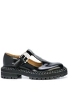 Proenza Schouler Black Lug Sole Mary Jane Oxfords In Black