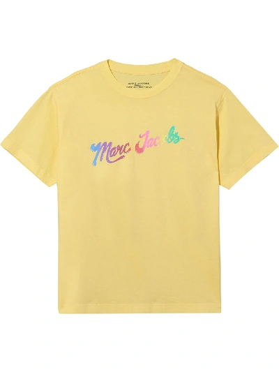 Marc Jacobs Rainbow Disco Logo T-shirt In Yellow