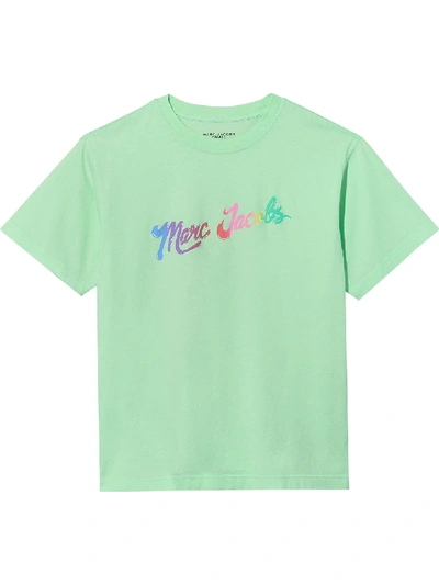 Marc Jacobs Rainbow Disco Logo T-shirt In Green