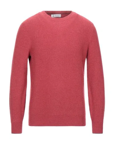 Brunello Cucinelli Sweaters In Brick Red