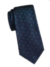 Kiton Men's Dotted Silk Tie In Blue