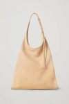 Cos Leather Shopper Bag In Beige