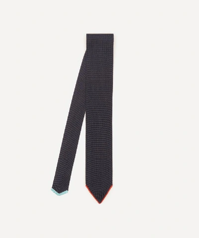 Paul Smith Contrast Tip Knitted Tie In Navy