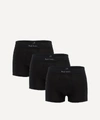 Paul Smith Black Long Plain Boxer Briefs Three Pack In Black