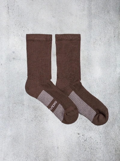 Rick Owens Tc Knit Socks In Brown